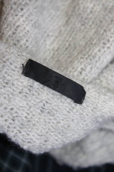 ATM Womens Wool Blend Round Neck Long Sleeve Pullover Sweater Top Gray Size S