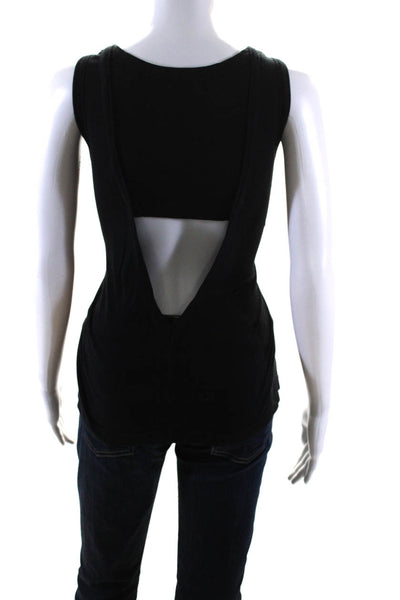 A.L.C. Womens Cotton Scoop Neck Pullover Tank Top Black Size XS