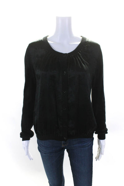 Moschino Cheap & Chic Womens Silk Cashmere Button Down Knit Top Black Size 8