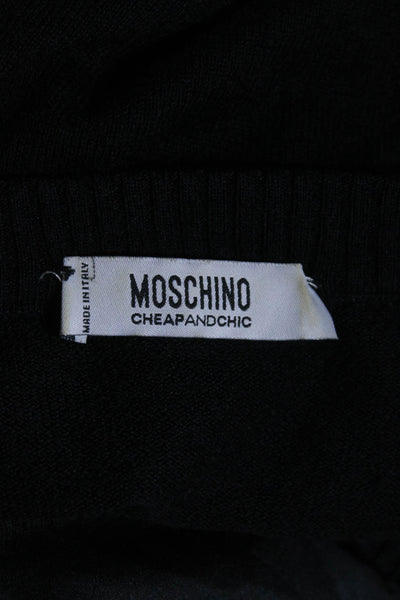 Moschino Cheap & Chic Womens Silk Cashmere Button Down Knit Top Black Size 8