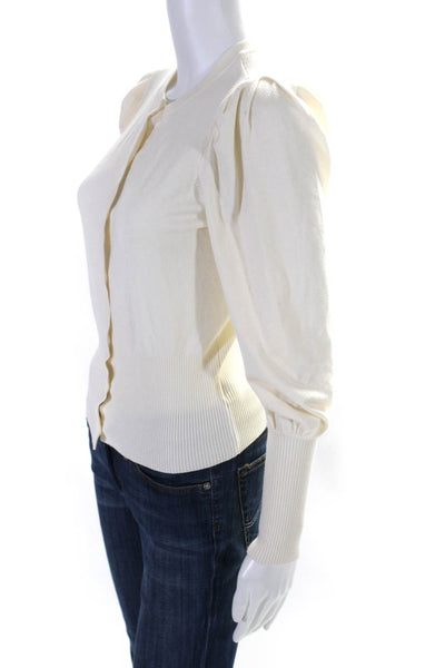 525 Womens Knit V-Neck Button Up Long Sleeve Cardigan Sweater White Size XS