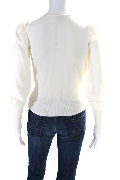 525 Womens Knit V-Neck Button Up Long Sleeve Cardigan Sweater White Size XS