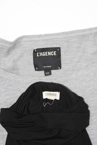 L'Agence Womens Sweatshirt Turtleneck Blouse Gray Black Size Small Large Lot 2