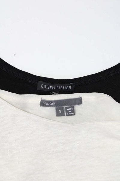 Eileen Fisher Vince Womens Tank Top Shirt Black White Size Medium Small Lot 2