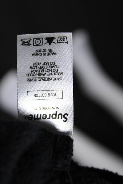 Supreme Mens Cutout French Terry Logo Pull On Sweatpants Black Size Medium