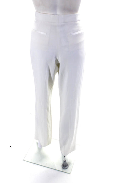 The Row Womens Mid Rise Straight Leg Pleated Pants White Size 6