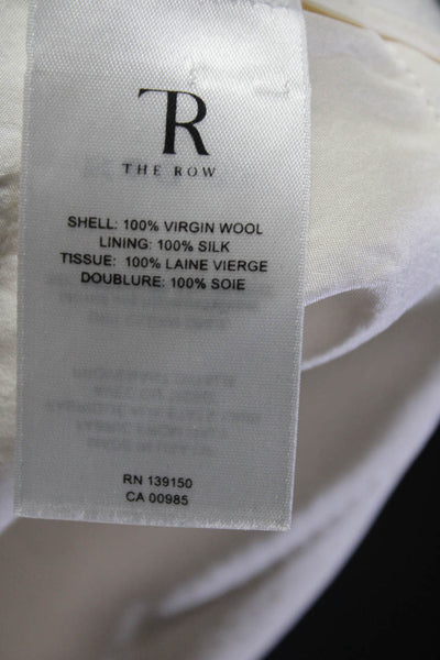 The Row Womens Mid Rise Straight Leg Pleated Pants White Size 6