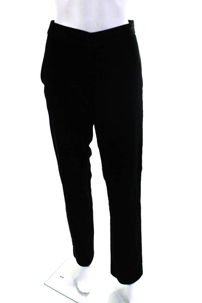 Ralph Lauren Black Label Womens Straight Leg Velvet Mid Rise Pants Black Size 6