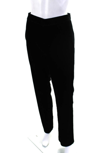 Ralph Lauren Black Label Womens Straight Leg Velvet Mid Rise Pants Black Size 6