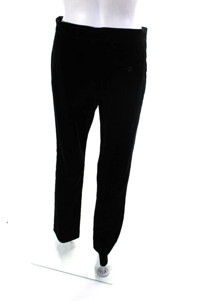 Ralph Lauren Black Label Womens Straight Leg Velvet Mid Rise Pants Black Size 6