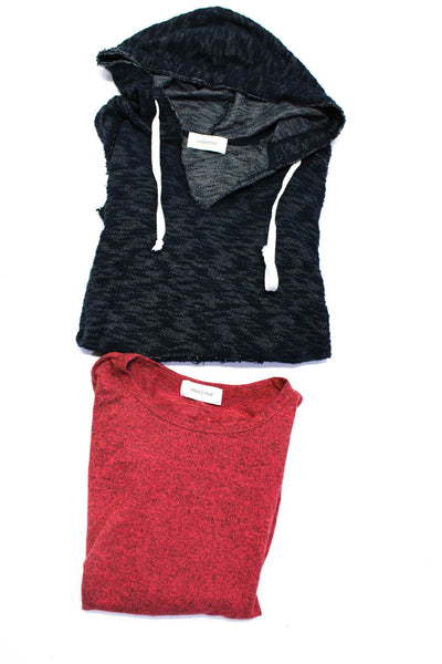 Soulcycle Womens Drawstring Long Sleeve Pullover Top Hoodie Red Size L Lot 2