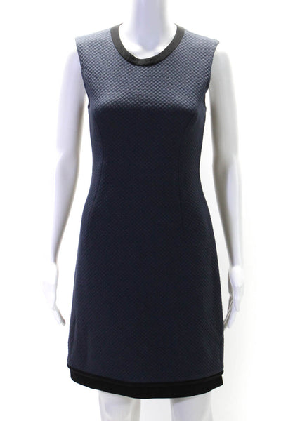 3.1 Phillip Lim Womens Textured Cotton Round Neck Sleeveless Dress Navy Size 0
