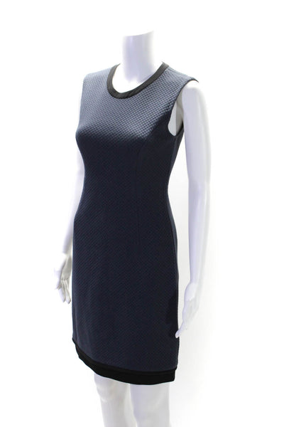 3.1 Phillip Lim Womens Textured Cotton Round Neck Sleeveless Dress Navy Size 0