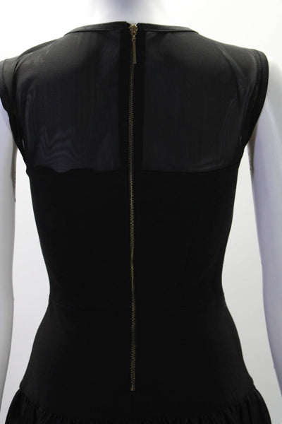 ERIN Erin Fetherston Womens Sheer Sleeveless Fit + Flare Dress Black Size 0