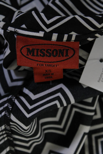 Missoni Womens Chevron Print Long Sleeve Button Up Blouse Top Black Size XS