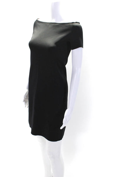 Helmut Lang Womens Short Sleeve Off Shoulder Scuba Sheath Dress Black Size Small