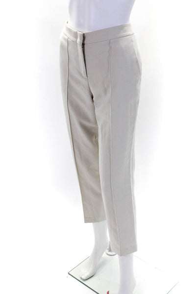 BCBG Max Azria Womens Mid Rise Cropped Slim Leg Pants Beige Size 2