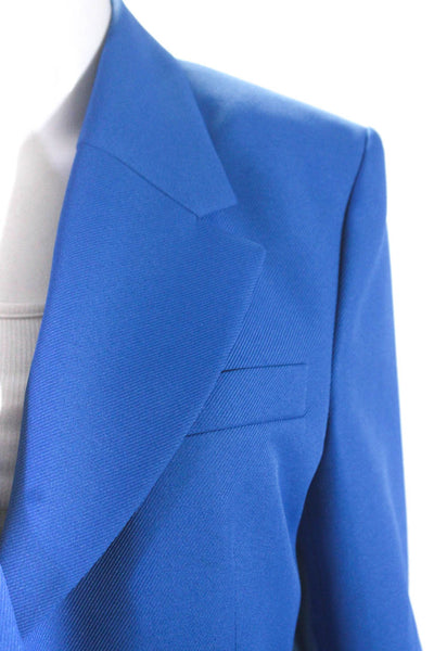 Victoria Beckham Womens Two Button Notched Lapel Blazer Jacket Blue Size 8