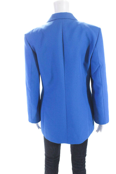 Victoria Beckham Womens Two Button Notched Lapel Blazer Jacket Blue Size 8