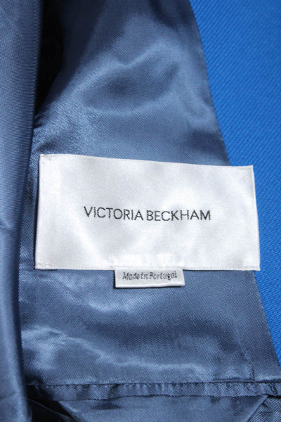 Victoria Beckham Womens Two Button Notched Lapel Blazer Jacket Blue Size 8