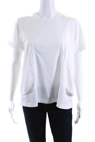 Comme Des Garcons Womens Jersey Short Sleeve Draped Tee T-Shirt White Size M