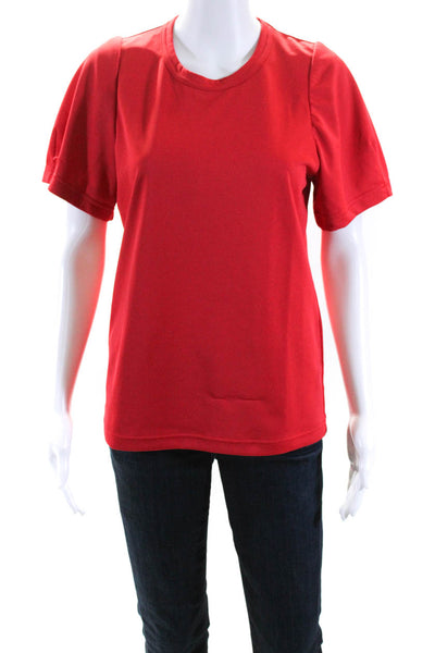 Comme Des Garcons Womens Jersey Sculpted Short Sleeve Tee T-Shirt Red Size L