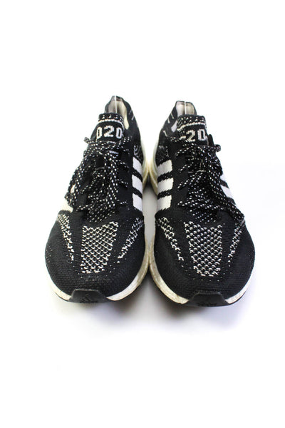 Adidas Womens Lace Up Ultra Boost Knit Running Sneakers Black White Size 8