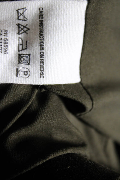 DKNY Womnens Velvet Button Down Jacket Forrest Green Cotton Size 8