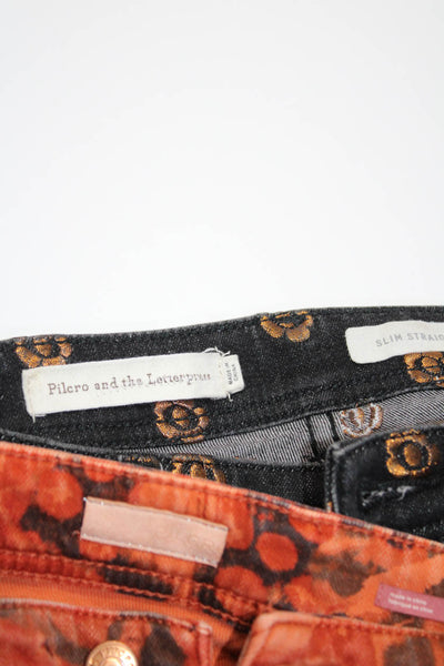 Pilcro and the Letterpress Anthropologie Womens Jeans Orange Size 27 Lot 2