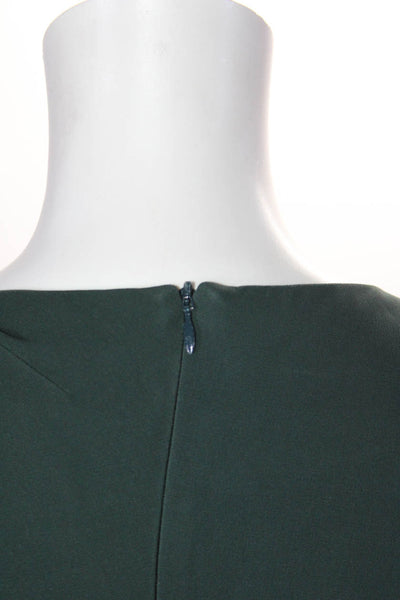 Reiss Womens Pleated Front Square Neck Split Hem Midi Pencil Dress Green Size 8