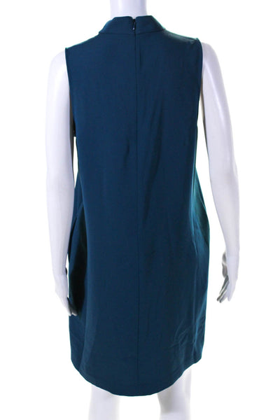 Rachel Rachel Roy Womens Blue V-Neck Peep Sleeveless A-Line Dress Size M