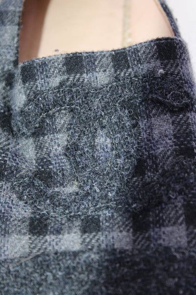 Chanel Womens Cap Toe Check Wool Fleece Slip On Espadrilles Gray Size 40 10