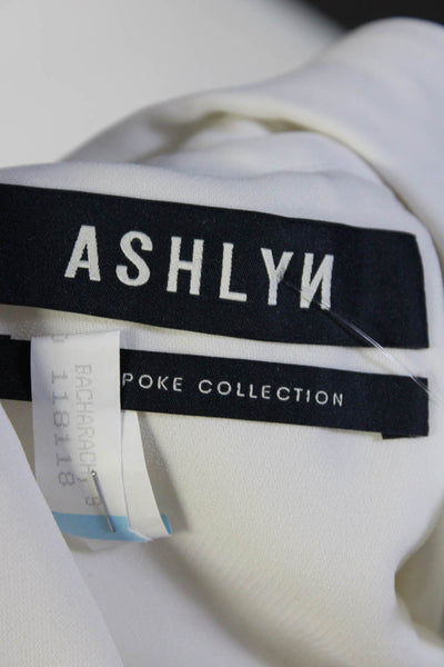 Ashlyn Womens Open Back Puff Sleeve Drop Waist Midi Shirt Dress White Size 0