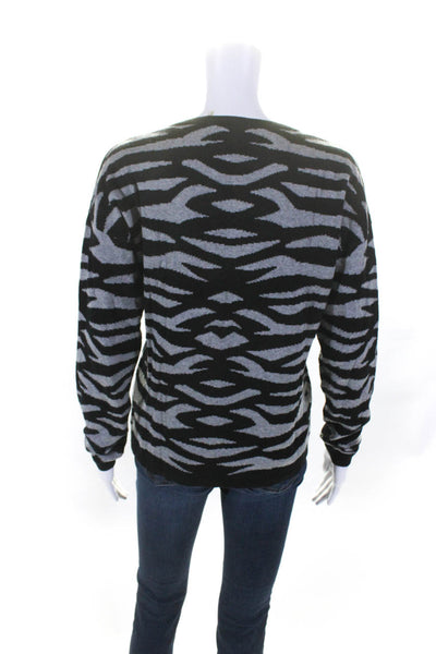 Minnie Rose Women's Crewneck Long Sleeves Pullover Animal Print Sweater Size M