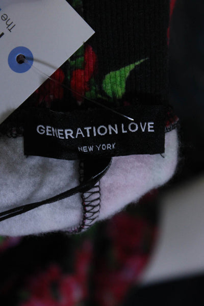 Generation Love Women's Drawstring Waist Tapered Leg Jogger Pant Floral Size M