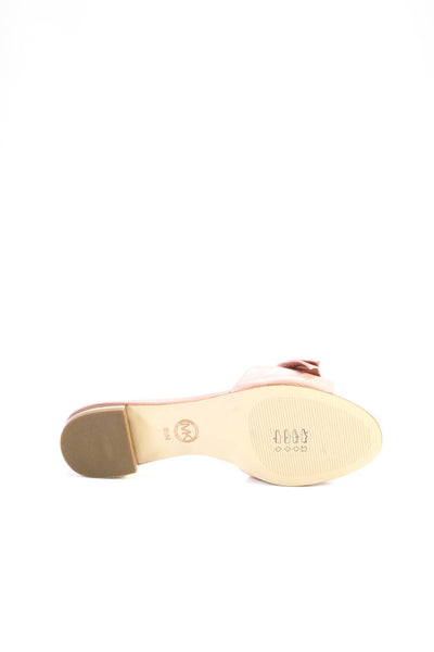 Michael Michael Kors Women's Open Toe Bow Slip-On Slides Sandals Pink Size 8.5