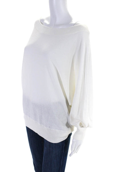 Trina Turk Womens Cotton Thin Knit Off The Shoulder Dolman Top White Size M