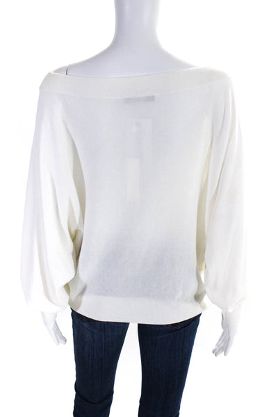 Trina Turk Womens Cotton Thin Knit Off The Shoulder Dolman Top White Size M