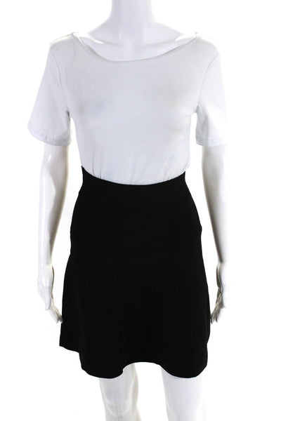 Ted Baker London Womens Black Pleated Pull On Knee Length A-Line Skirt Size 0
