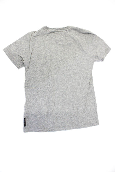 Armani Junior Womens Gray Graphic Crew Neck Short Sleeve Tee Top Size 8