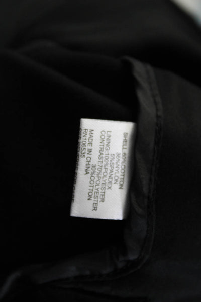 Central Park West Womens Cotton Patchwork Zipped Hooded Jacket Black Size L
