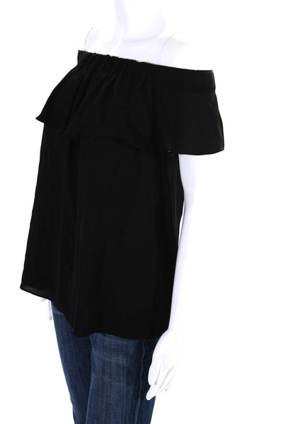 Chelsea 28 Womens Ruffled Short Sleeve Off-the-Shoulder Blouse Black Size XL