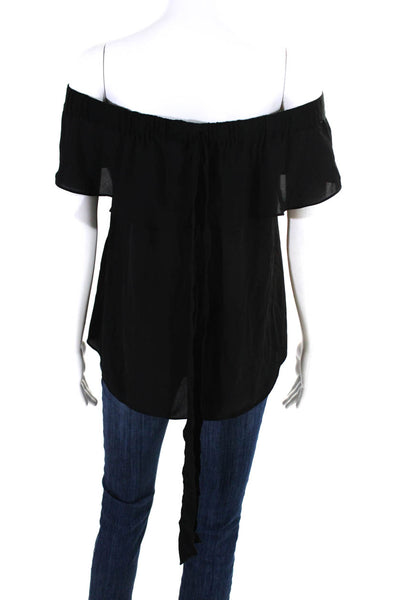 Chelsea 28 Womens Ruffled Short Sleeve Off-the-Shoulder Blouse Black Size XL