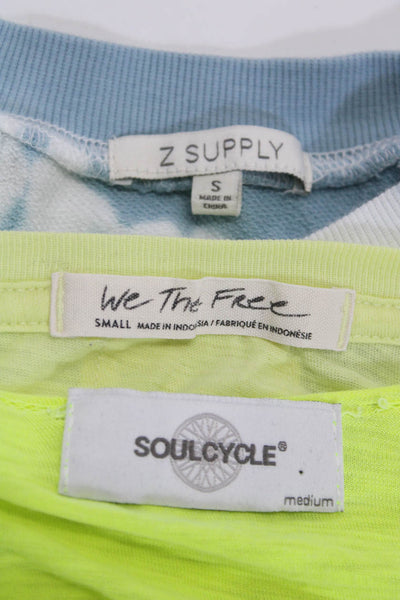 We The Free Z Supply Soulcycle Womens Cotton Pullover Tops Yellow Size S M Lot 3