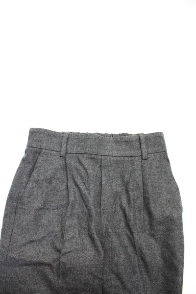 Vince Womens Pleated Front Dress Pants Gray Wool Size Extra Extra Small