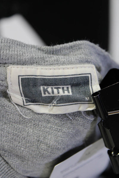 Kith Womens Heather Gray Cotton Distress Crew Neck Long Sleeve Shirt Size M