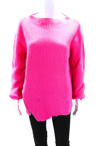 Generation Love Womens Wool Blend Mock Neck Pullover Sweater Top Pink Size L