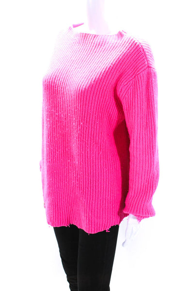 Generation Love Womens Wool Blend Mock Neck Pullover Sweater Top Pink Size L