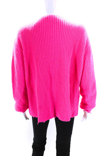 Generation Love Womens Wool Blend Mock Neck Pullover Sweater Top Pink Size L