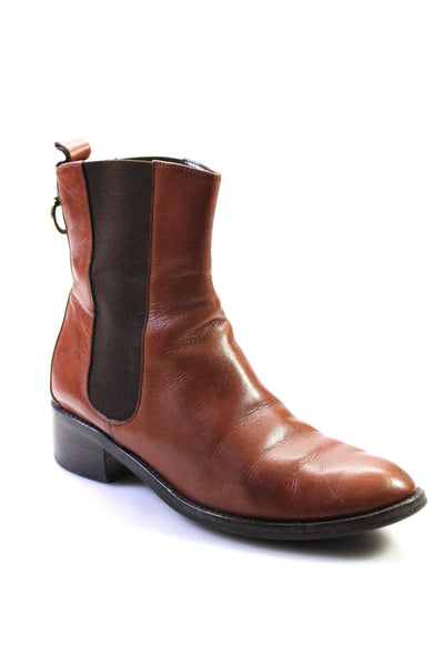 Cole Haan Womens Leather Almond Toe Chelsea Evan Boots Dark Brown Size 7.5US